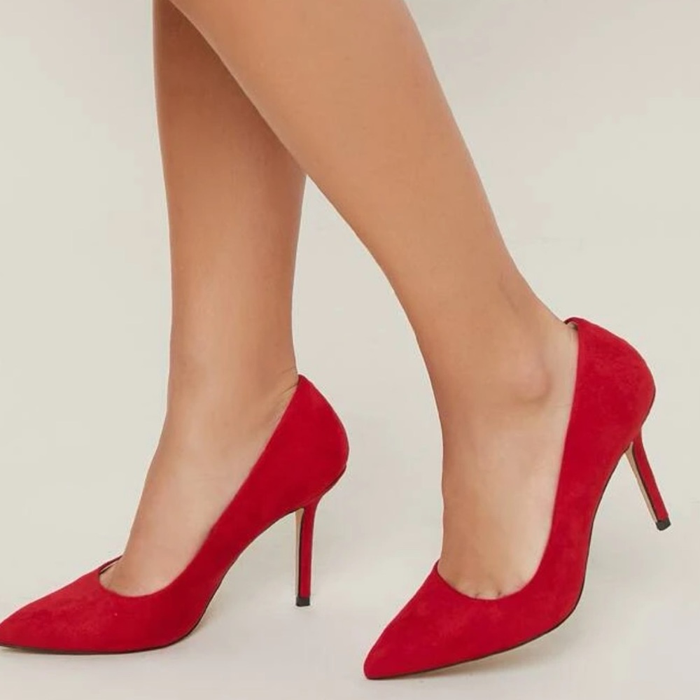 Red mid heels